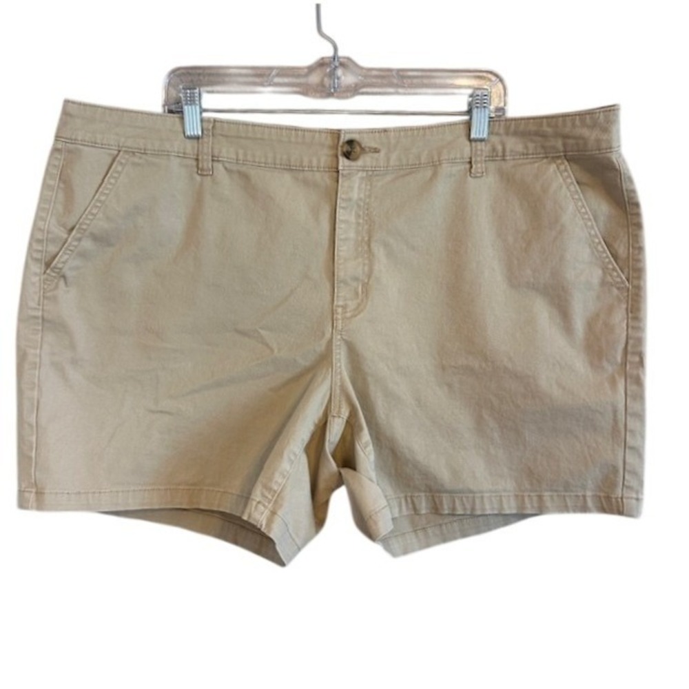 A.n.a ana A New Approach Women's Khaki Tan Chino Midi Shorts 20W 6" Inseam